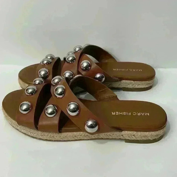 Marc Fisher Prisca Ball Stud Espadrille Slide Sandals - NWOT - Picture 5 of 12